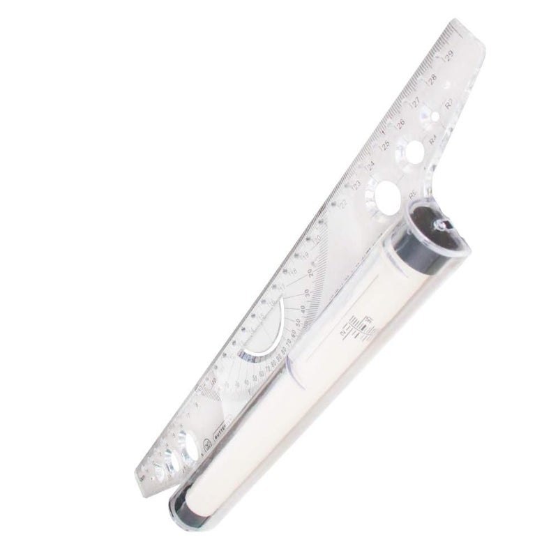 اتول مارت مسطرة متوازية دوارة من يوتول مارت، 12 بوصة، أداة قياس ورسم متعددة الأغراض لرسم الخطوط المتوازية والدوائر والزوايا، قطعة واحدة - Image 4